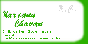 mariann chovan business card